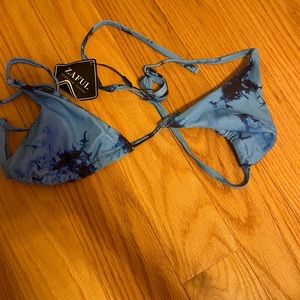 blue tie dye zaful bathing suit top